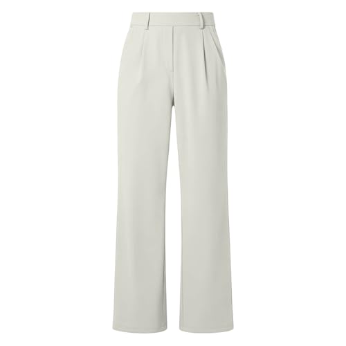 Women's Stretchy Pleated Dress Pants High Waist Wide Leg Work Pants