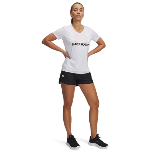 Under Armour Women's Tech Play Up Shorts, (001) Black / / White, Medium