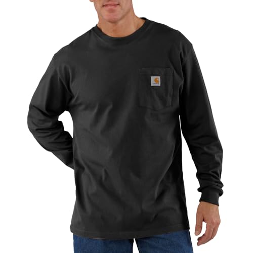 Carhartt Men's Workwear Pocket Long Sleeve T-Shirt, Black, Medium