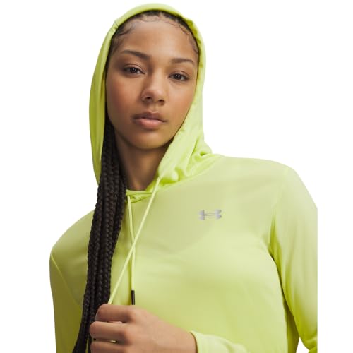 Under Armour Women's Velocity Hoodie, (727) Sonic Yellow / / Metallic Silver, Large