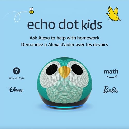 Amazon Echo Dot Kids (newest model), Designed for kids, with parental controls, Designed for Alexa+, Owl