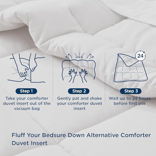 Bedsure Comforter Duvet Insert King - Quilted All Season Grey, 90x102