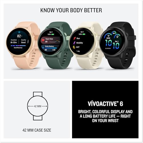 Garmin vívoactive® 6, Health and Fitness GPS Smartwatch, AMOLED Display, Up to 11 Days of Battery, Slate with Black Band