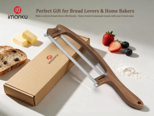 imarku Adjustable Bread Slicer for Homemade Bread, Sourdough Bread Knife