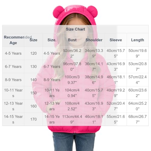 Girls Lightweight Quilted Jackets Hooded Puffer Jacket for Kids Down Coat