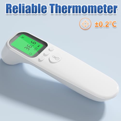 Digital Infrared Thermometer for Adults & Kids with Fever Alarm, 2 x 32 Memory Function, Fast & Accurate Temperature Reading, Reliable Baby Thermometer for Home Use