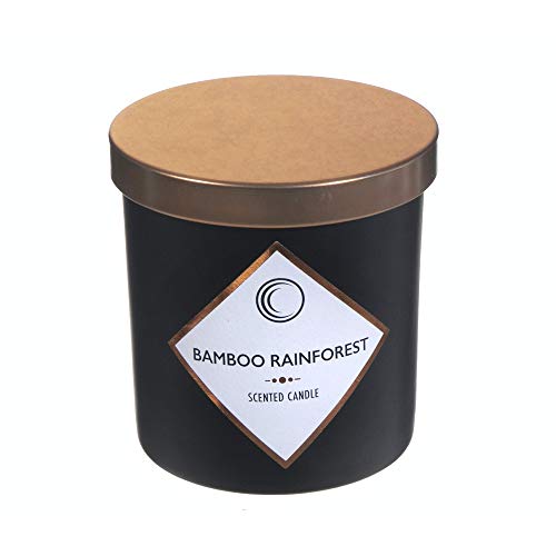 7Oz Matte Black Scented Candle with Lid (Bamboo Rainforest) - Set of 2