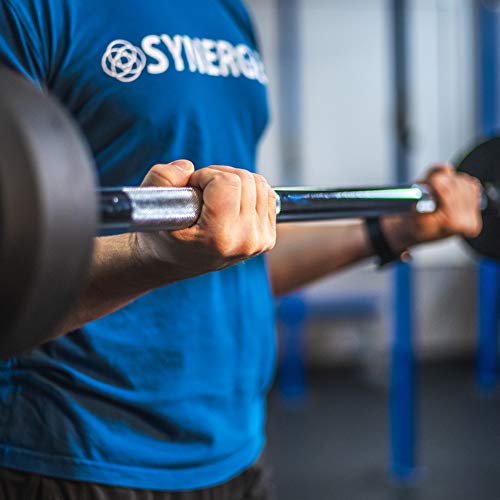 Synergee Fixed 50 lb Barbell – Pre Weighted Straight Bar