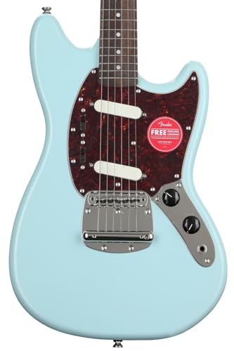 Squier Classic Vibe 60s Mustang Electric Guitar, with 2-Year Warranty, Sonic Blue, Laurel Fingerboard