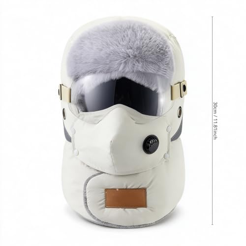 Balaclava Mask Unisex 5-in-1 Fleece Trapper Hat Earmuff with Goggle | Neck Warmer,Adjustable Fit,Detachable Winter Ski Mask&Breathable Vent,Windproof Warm Balaclava ,Biking Hat Full Face Cover
