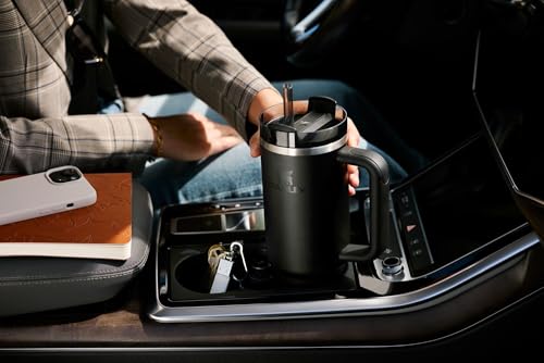 Stanley Quencher H2.0 Tumbler with Handle and Straw 40 oz Flowstate 3-Position Lid Cup Holder Compatible for Travel Insulated Stainless Steel Cup BPA-Free Meadow