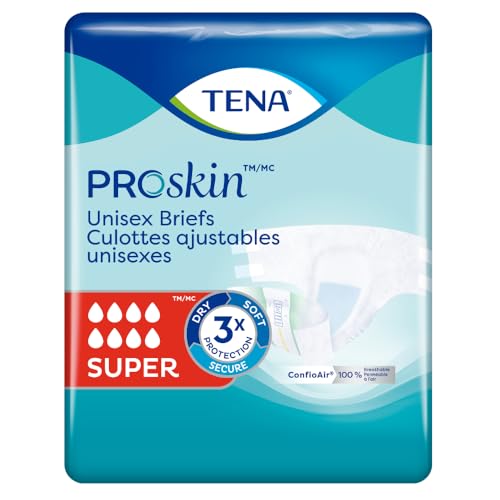 TENA Proskin Super Absorbency Incontinence Briefs, Unisex, Large, 52 ct