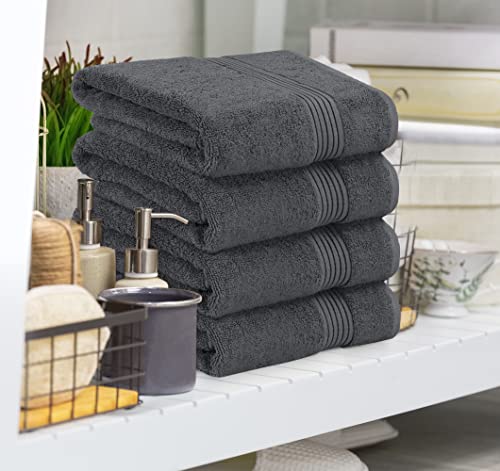 Utopia Towels Luxurious Bath Towels Set, 27x54 in, 4 Pack, Soft, Grey