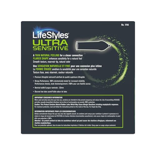 LifeStyles Ultra-Sensitive Condoms – 36 Count – Natural-Feeling, Lubricated Latex Condoms
