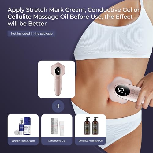 Cellulite Massage Tool - 4 in 1 Professional Body Sculpting Machine with 3 Modes, Heating Function10 Intensity Levels, Suitable for Belly, Waist, Buttocks, Arms, Legs, Wireless & Lightweight