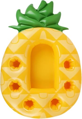 Inflatable Drink Holder, 7-Hole Capacity Pineapple Fruit Drink Float