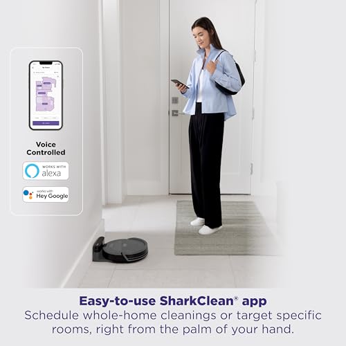 Shark Navigator Robot Vacuum, SmartPath Navigation, Steel Grey, RV2110CA | SmartPath Navigation, Up to 50% More Suction, Detects & Avoids Objects, Anti-Hair Wrap, Wi-Fi, Carpets & Hard Floors