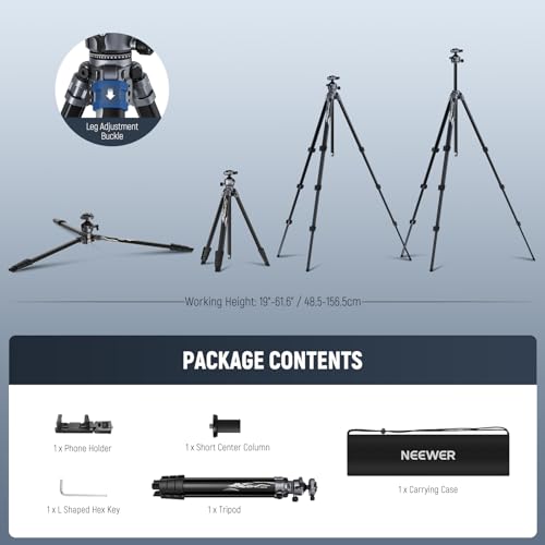 NEEWER LITETRIP LT07 61" Aluminum Travel Tripod for Camera