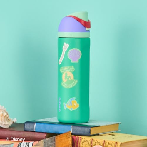 Owala Disney Princess FreeSip Insulated Stainless Steel Water Bottle with Straw for Sports and Travel, BPA-Free Sports Water Bottle, 24 oz, Ariel