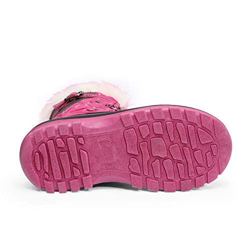 DREAM PAIRS Kids Waterproof Winter Snow Boots,Fuchsia,1 Little Kid