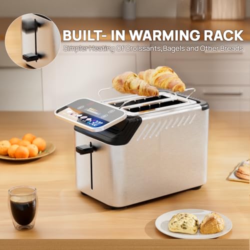 WHALL Toaster 2 Slice, Touch Screen Toasters with Projection Display
