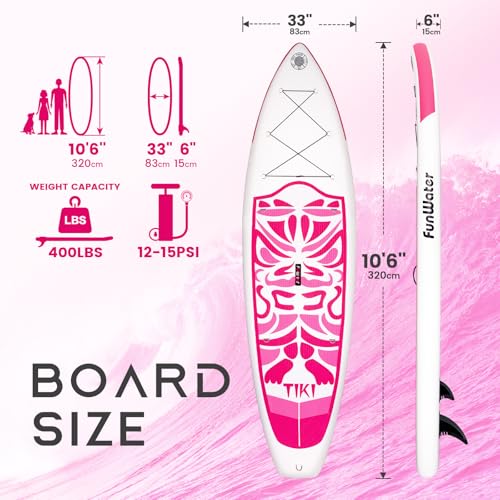 FunWater Inflatable Stand Up Paddle Board with Beginners SUP Accessories