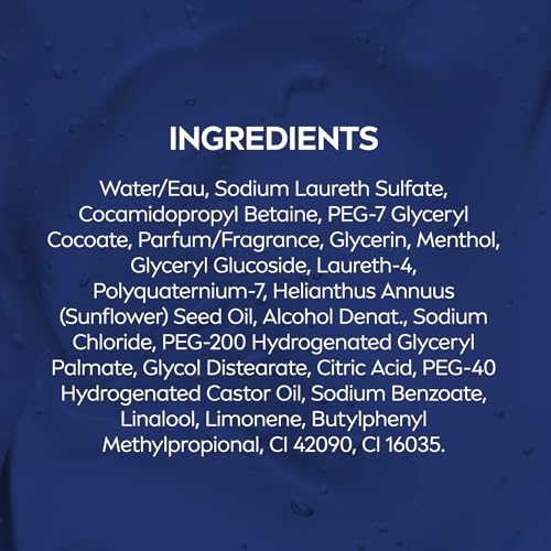 NIVEA MEN Cool Kick 3-in-1 Shower Gel, Body Face Hair, Icy Menthol, 500ml