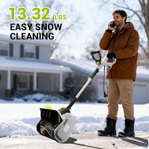 14-Inch Electric Snow Blower, 1500w High-Power Snow Blower, 3500rpm Speed, 20-Foot Snow Throwing Distance, with Adjustable Directional Chute and 12a Brushed Motor, Suitable for Yards, Driveways