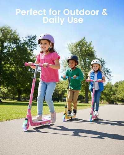 Gyroor Minions KS2 Kids Electric Scooter Ages 3 to 8 Deep Pink