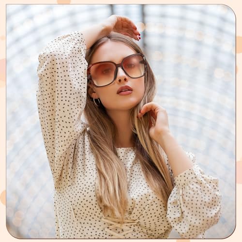 HEQU 4 Pcs Women Oversized Sunglasses UV400 Protection Lens Sun Glasses