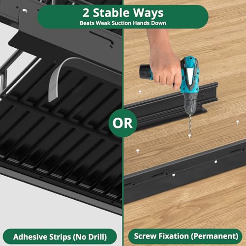2-Pack Under Sink Organizer Value Set, 54kg Total Load - Easy-Glide Steel Pull-Out Drawers & Slide-Out Storage for Kitchen & Bathroom Cabinets, Fits Height≥48cm & Depth≥46cm 2X Storage Solution Black