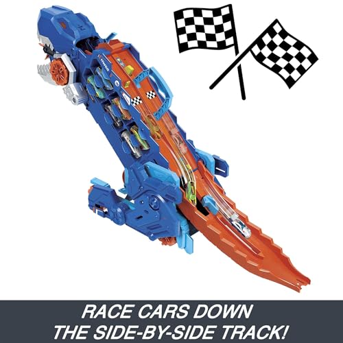 Hot Wheels City Ultimate T-Rex Transporter & 2 Die-Cast Toy Cars