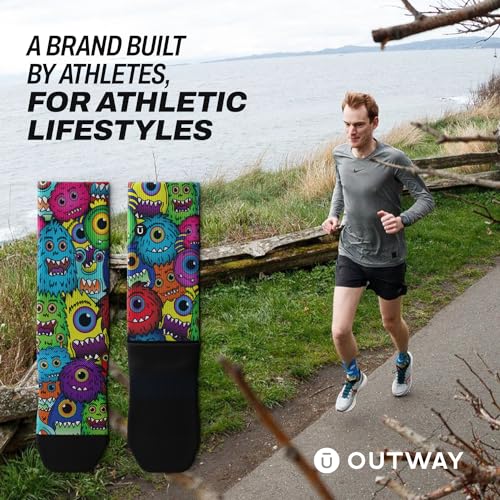 Outway Monstrosity Athletic Crew Socks with Arch Support, Size L/XL