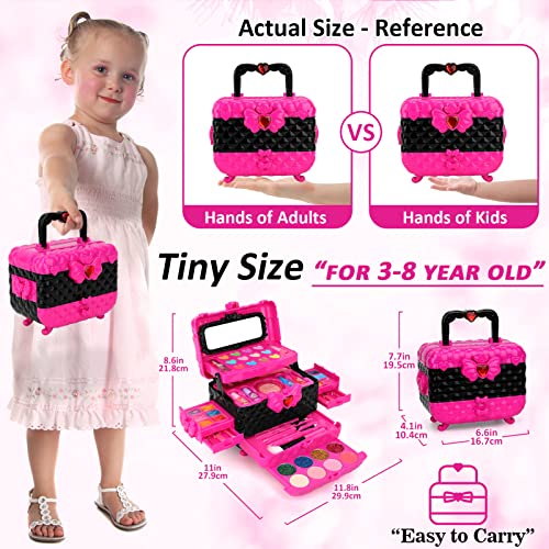 Teensymic Kids Makeup Kit for Girls, 54PCS Washable Makeup Toys, Age 3-13, Princess Theme, Girl Toys, Social Skill, Hand-Eye Coordination