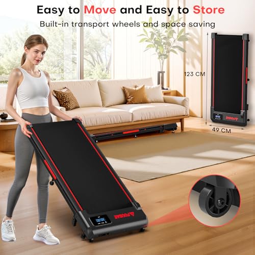 Walking Pad, FOUSAE 3 in 1 Max 6.2 MPH Treadmill for Home with Double Frame 330 LB Weight Capacity, Powerful 2.5 HP Wider Belt Walking Pad with 9% Incline, 12 HIIT Programes, Magnetic Remote Control