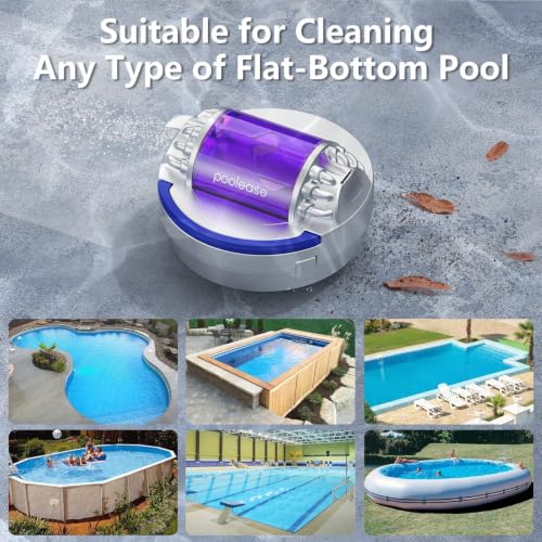 Cordless Pool Vacuum Robot with Dual high-Powerful Motors Provide Strong Suction, Self-Parking, 100 Min Runtime, Robotic Pool Cleaner for Above/In-ground Flat Pool up to 960 Sq.ft
