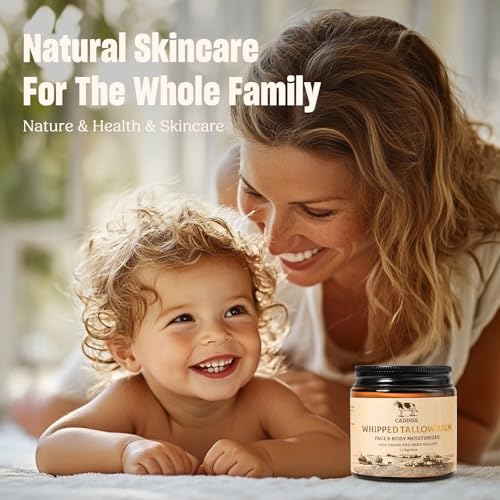 CADDISE Beef Tallow Face Cream, Tallow and Honey Balm, Bergamot, 4 Oz