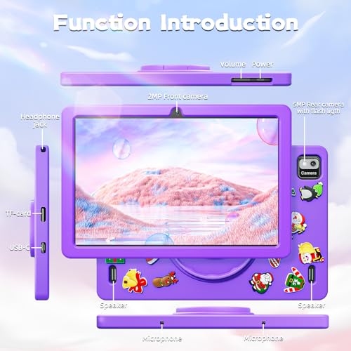 SGIN Tablet 10.1 Inch Tablet, 4(4+4) GB RAM 128GB ROM, Android 13 Tablets, Octa-Core 2.0Ghz Processor, 1280 * 800 IPS Screen, 2MP+8MP Camera, 6000mAh, WiFi, Bluetooth 5.0 (Purple)