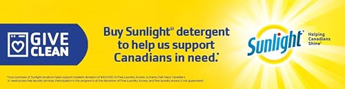 Sunlight Detergent Original Lemon Fresh (100 loads, 4.0L) with Concentrated Formula, Laundry Detergent Liquid for Exceptional Cleaning and Stain Remover to Brighten Laundry, Yellow