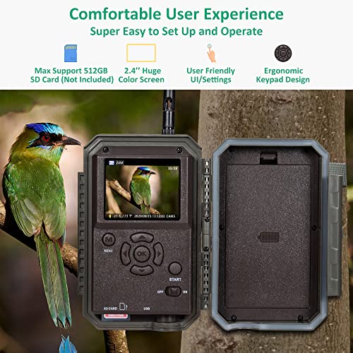 GardePro E8 WiFi Bluetooth Trail Camera, Stable WiFi with External Antenna