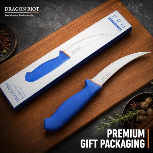 DRAGON RIOT Curved Boning Knife-6" Fillet Knife for Meat Deboning