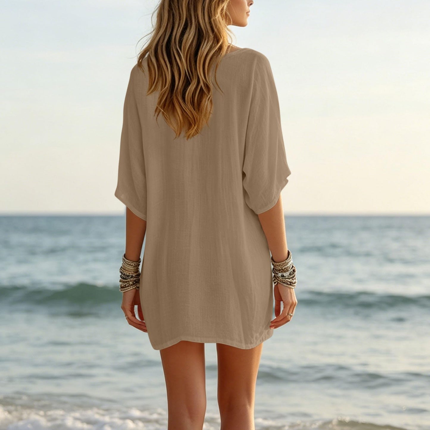 Linen Dresses for Women 2026 Summer Casual Deep V-Neck Mini Dress Half Sleeve Collared Comfy Beach Vacation Sundresses Sun Dresses for Women Black Large