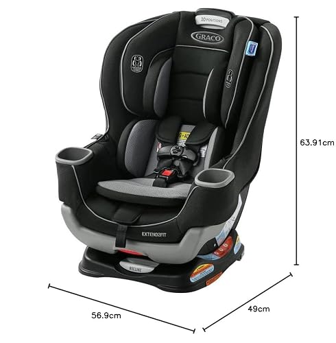 Graco Extend2Fit Convertible Car Seat, 2-in-1 Forward & Rear-Facing Baby Car Seat, 1.8-30 kg (4-65 lb), Titus