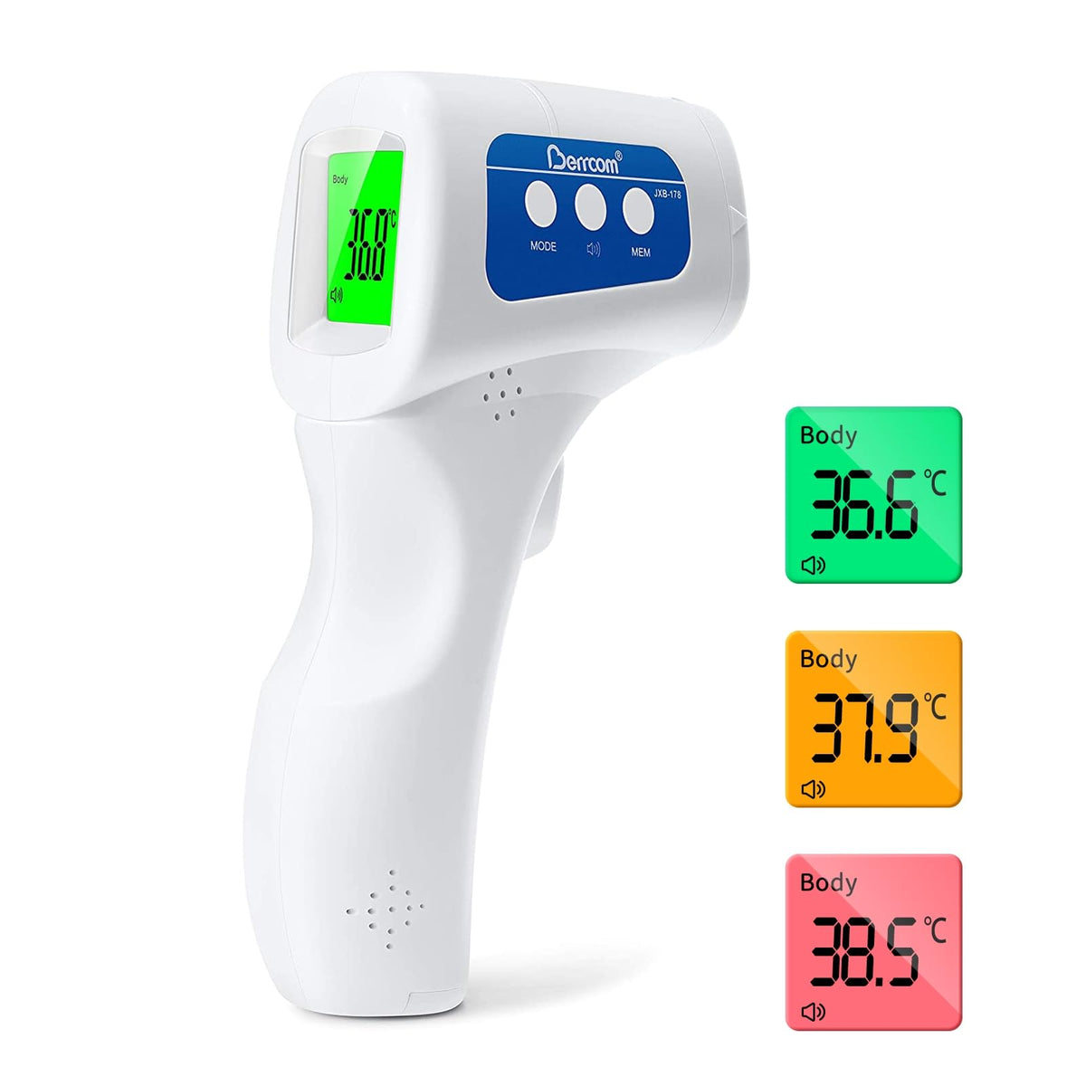 Berrcom 3-in-1 Infrared Forehead Thermometer Non-Contact Temperature Gun