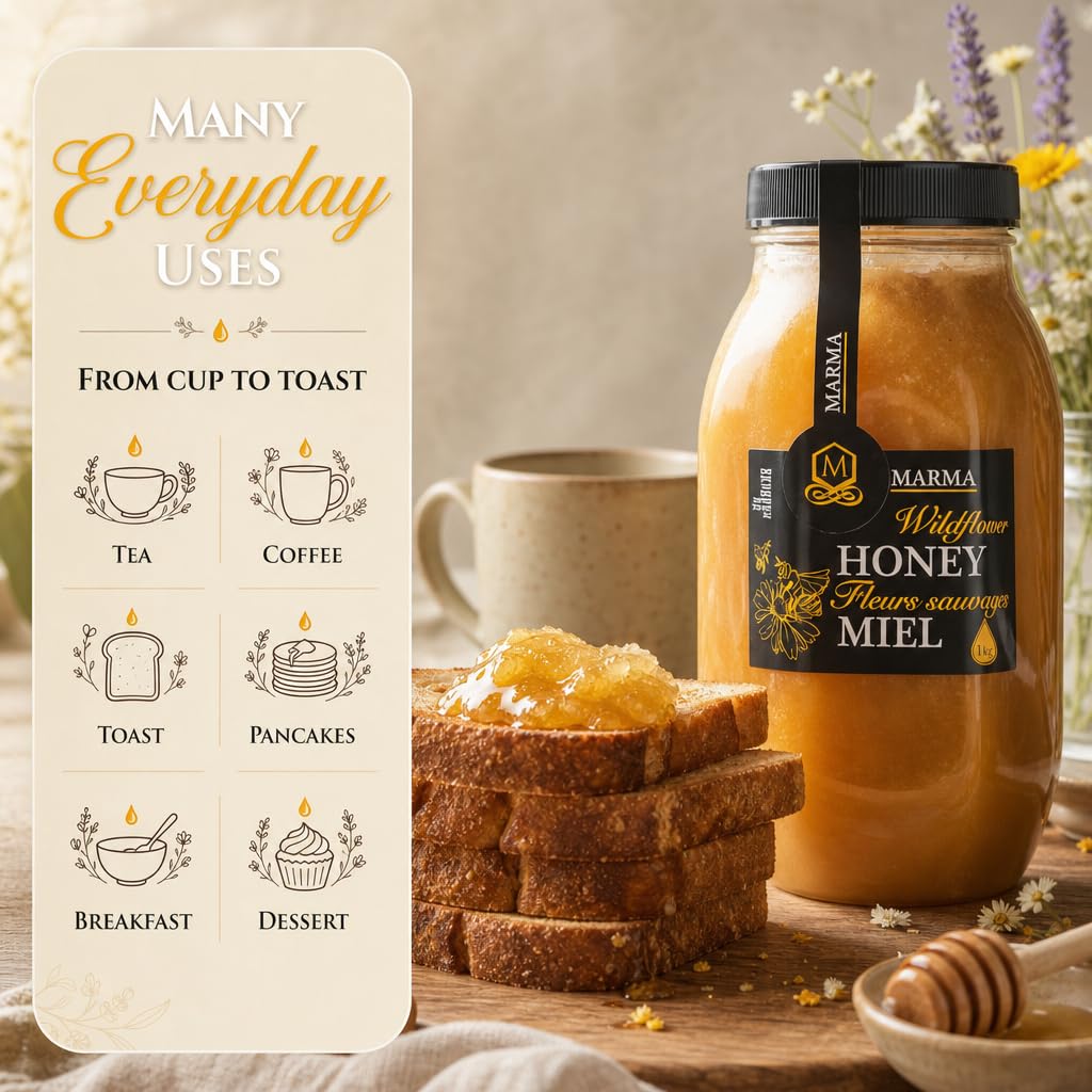 HONIGMA Marma Wildflower Honey, 1000g/35.2oz