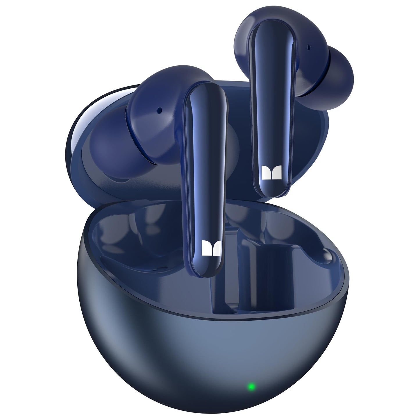 Monster N-Lite 203 AirLinks Wireless Earbuds, Bluetooth 5.3 Headphones HiFi Stereo, Crystal Clear Call, 30H Playback, Type-C Charging, IPX6 Waterproof Wireless in-Ear Earbuds, Blue