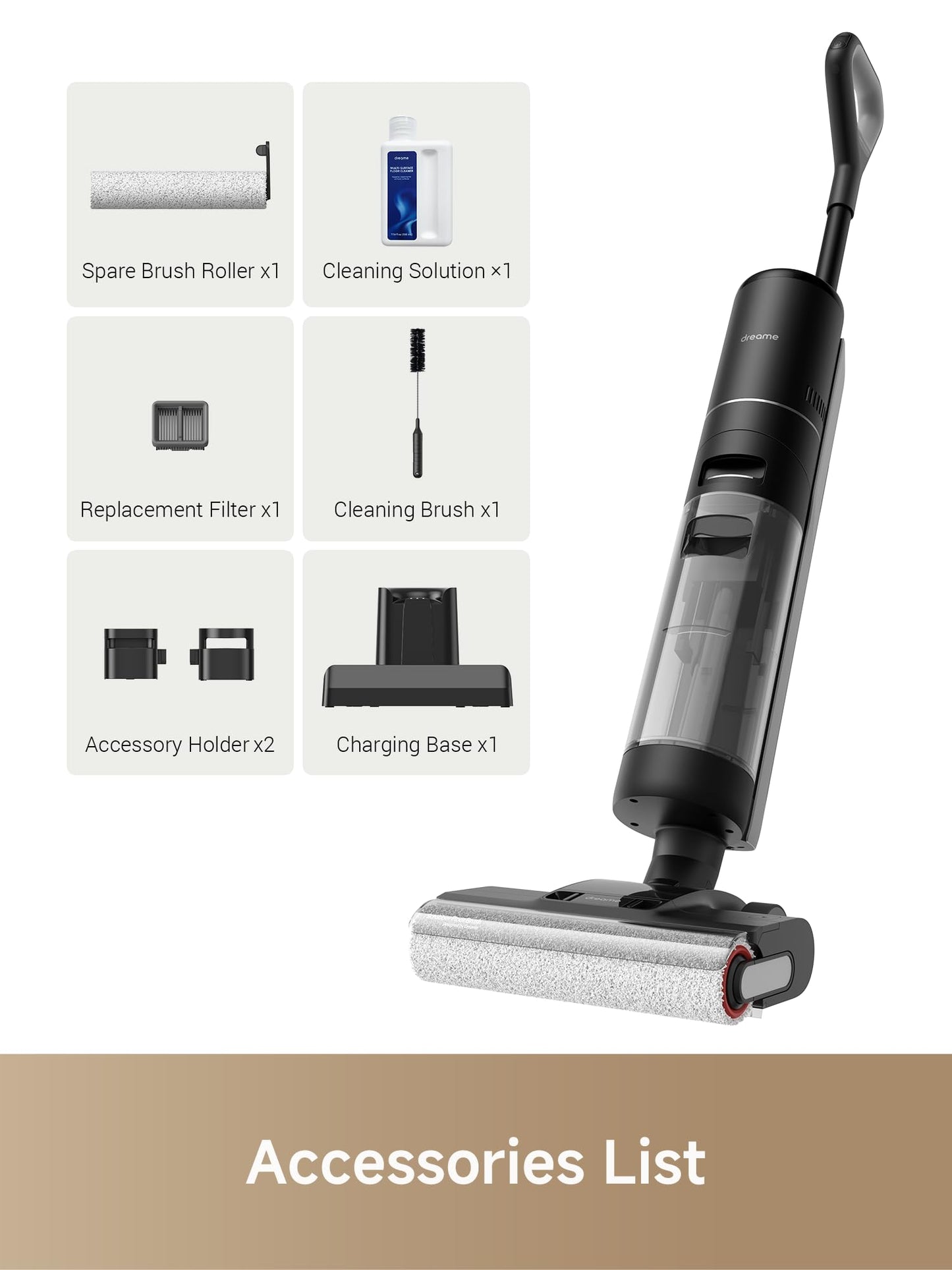 DREAME H12 Pro Wet Dry Vacuum Cleaner, Smart Floor Cleaner Cordless Vacuum and Mop for Hard Floors, One-Step Edge to Edge Cleaning with Hot Air Drying