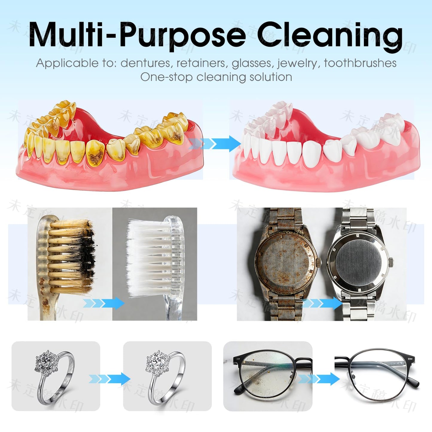 DKOXT Ultrasonic Retainer Cleaner Machine, Upgraded 49kHz Ultrasonic Cleaner for Denture, Night Guards, Mouth Guard Braces, Jewelry, Necklaces, Watch Strap, Digital Timer Dental Cleaning Pod, 304 Stainless Steel Tank (White)