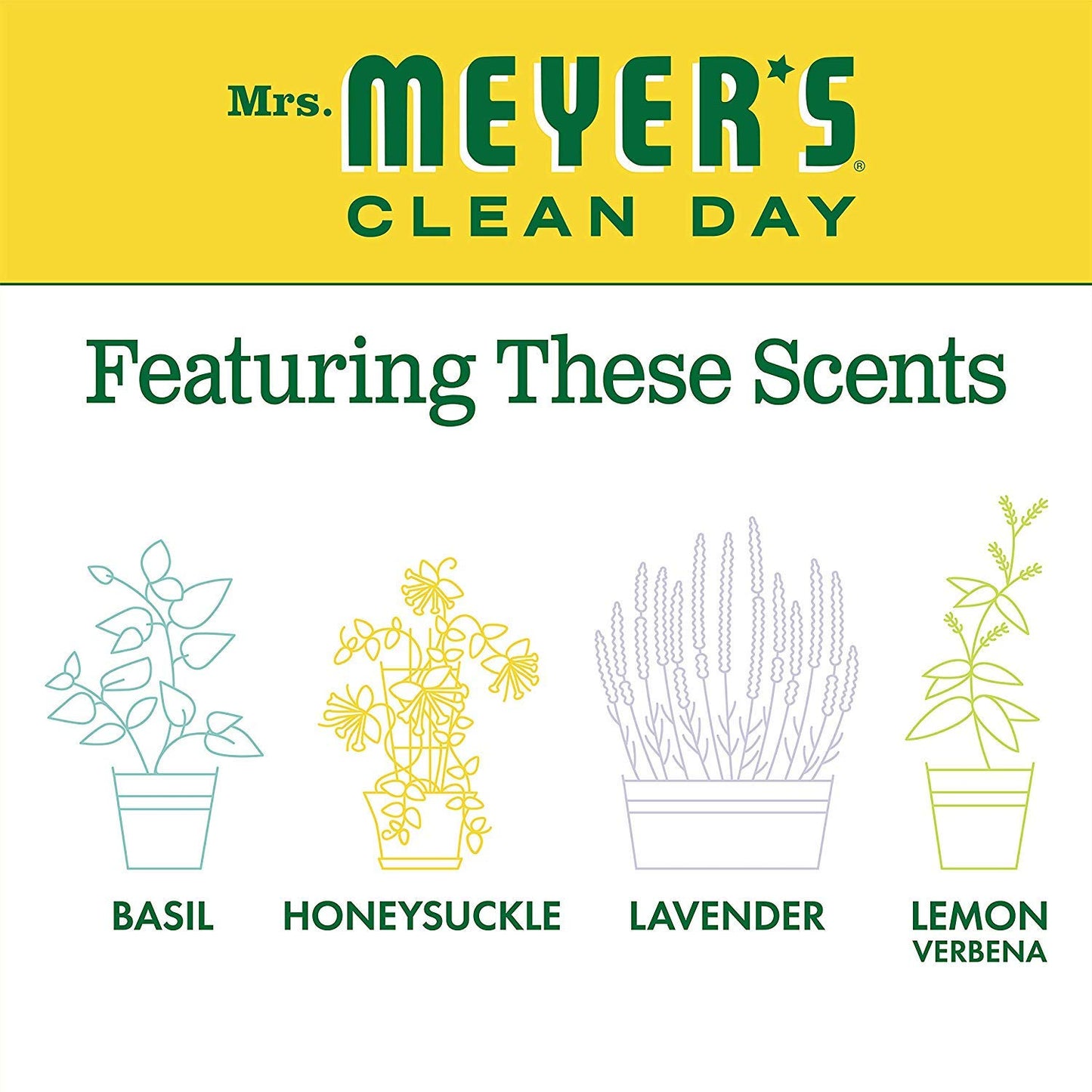 Mrs. Meyer's Clean Day Dish Soap, Cruelty Free and Biodegradable Dishwashing Liquid, Honeysuckle Scent, 474 ml Bottle