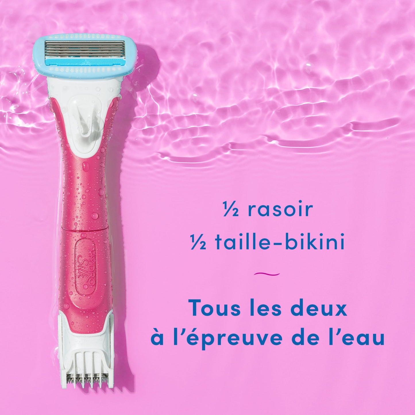 Schick Hydro Silk TrimStyle Hydrating Razor with Bikini Trimmer for Women | 2-in-1 Bikini Razor for Women and Womens Trimmer for Pubic Hair| Includes 1 Waterproof Handle, 1 Refill & 1 AAA Battery